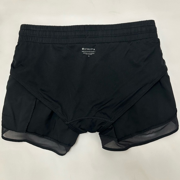 Athleta Momentum Racer Run Shorts S Black 4" Activewear Summer Wardrobe Staple - Picture 8 of 11